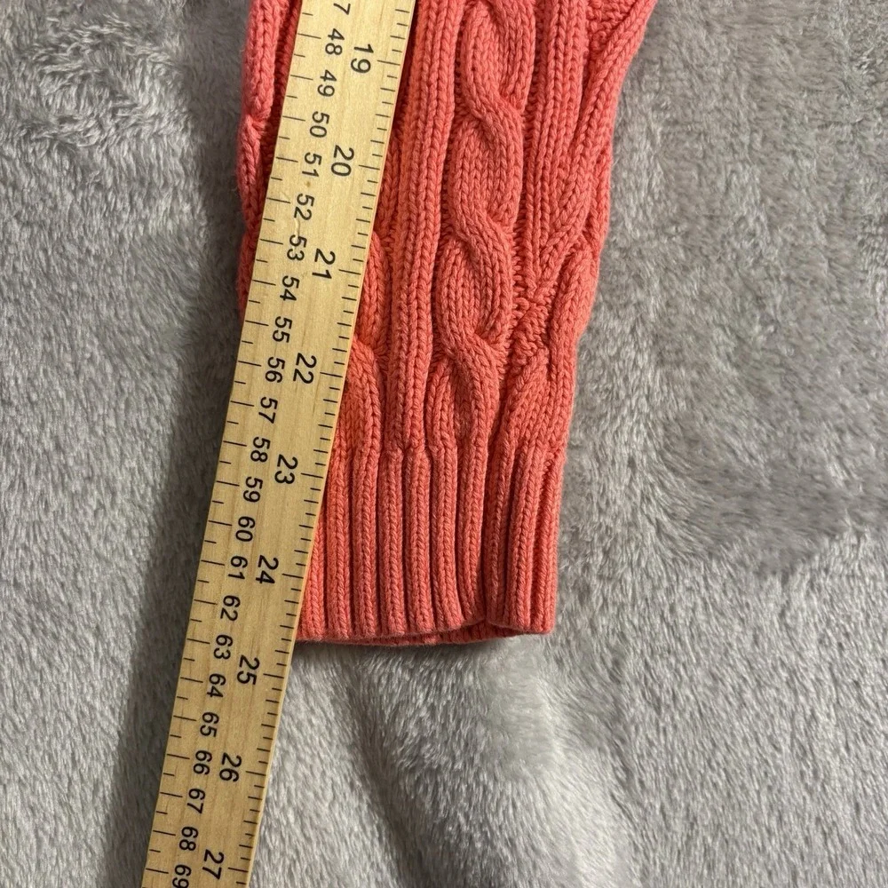 Lands' End‎ Pullover Sweater Girls 14-16 Pink Cotton Knit  Classic Preppy